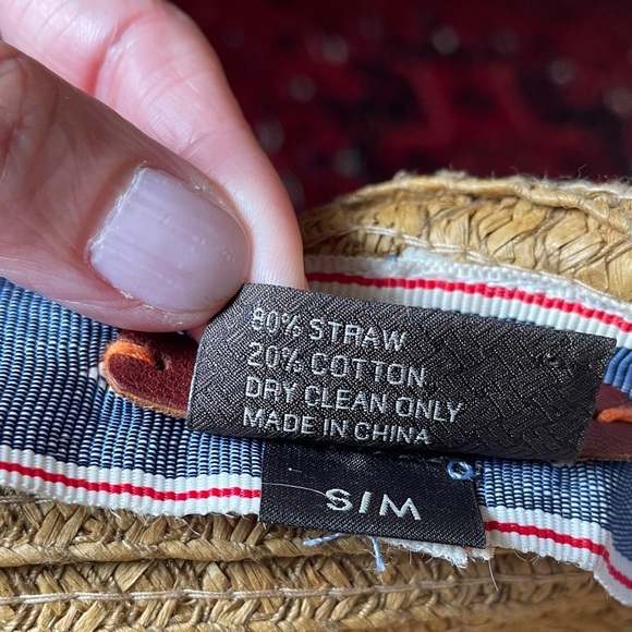 Cole Haan Women's Tan Straw Hat with Gray Band - Picture 7 of 10